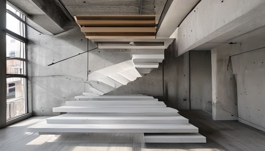 Scala moderna in frassino, loft Milano